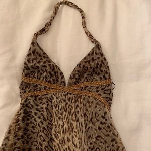 Vintage ABS Allen Schwartz Cheetah Dress 2